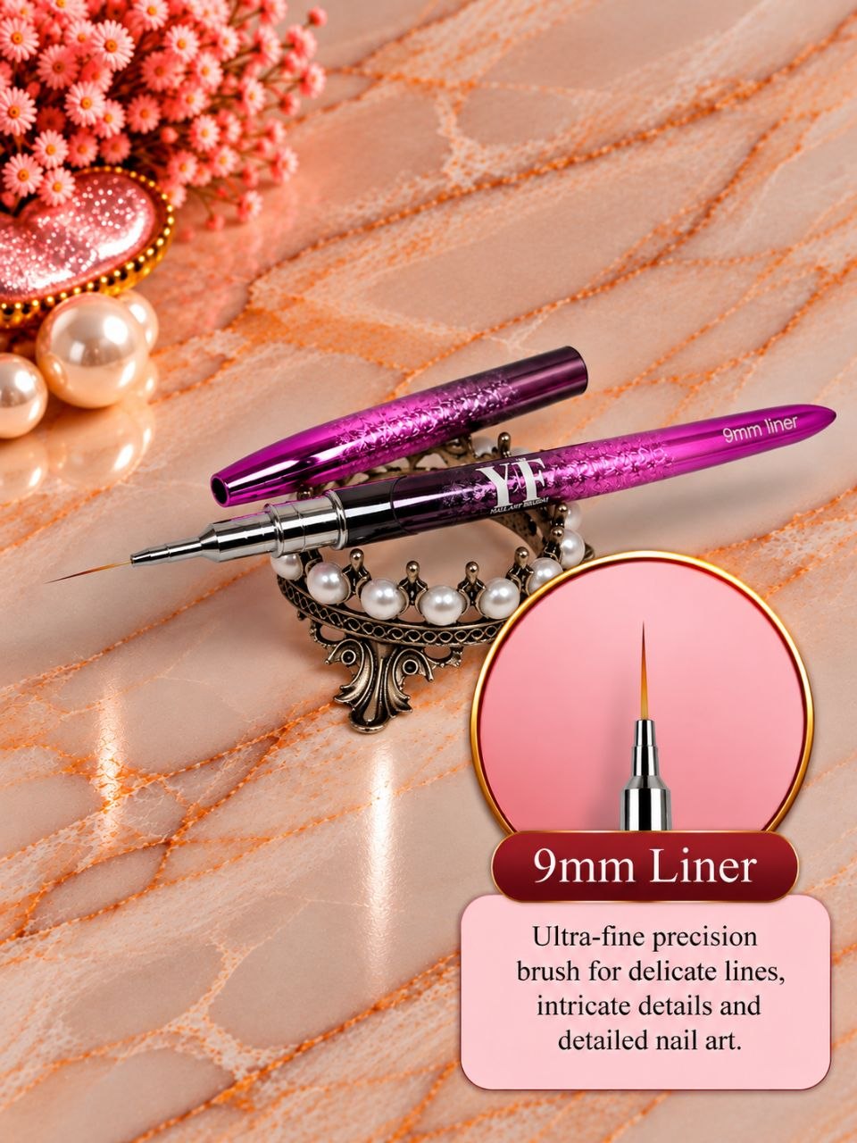 Professional Nail Art Brushes – 9-Piece Set or Individual Brushes | Gel Painting, Ombre, Fine Liner & Nail Design Tools