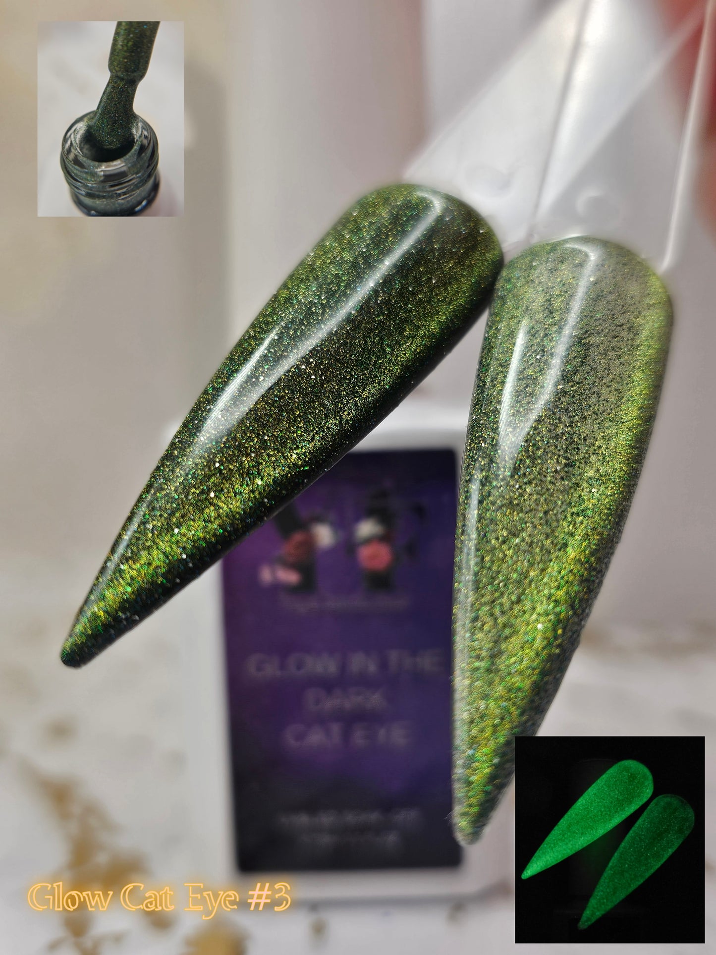 Glow in the Dark Cat Eye Gel Polish Series / | 3 Effects in 1