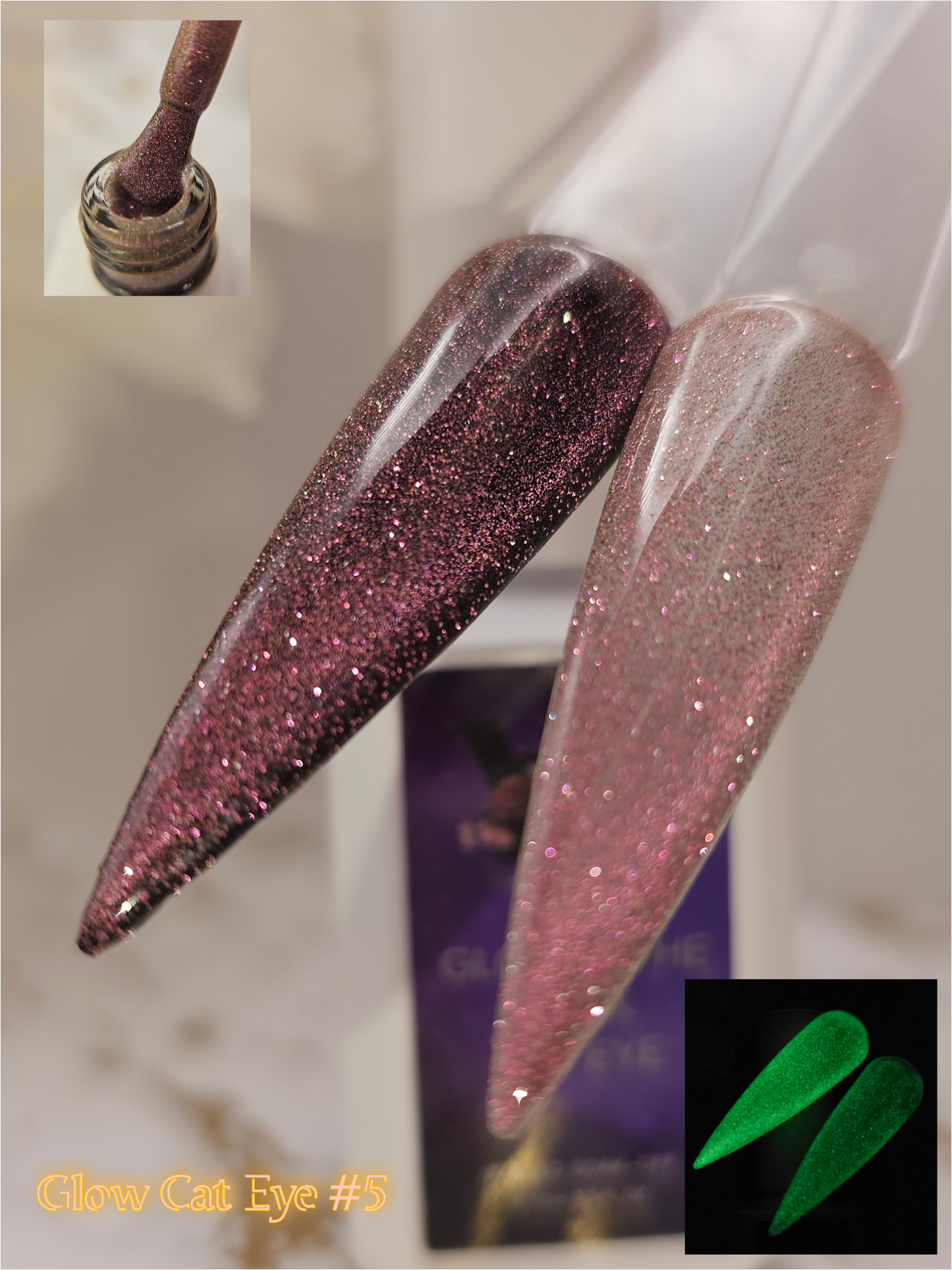 Glow in the Dark Cat Eye Gel Polish Series / | 3 Effects in 1
