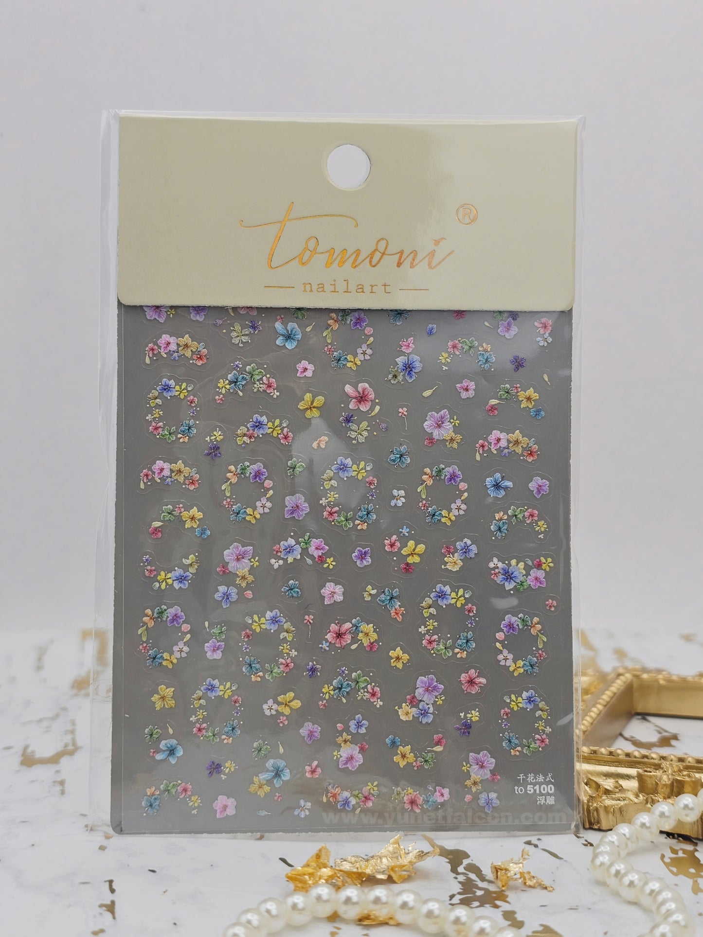 Tomoni Stickers Nail Flowers-Spring