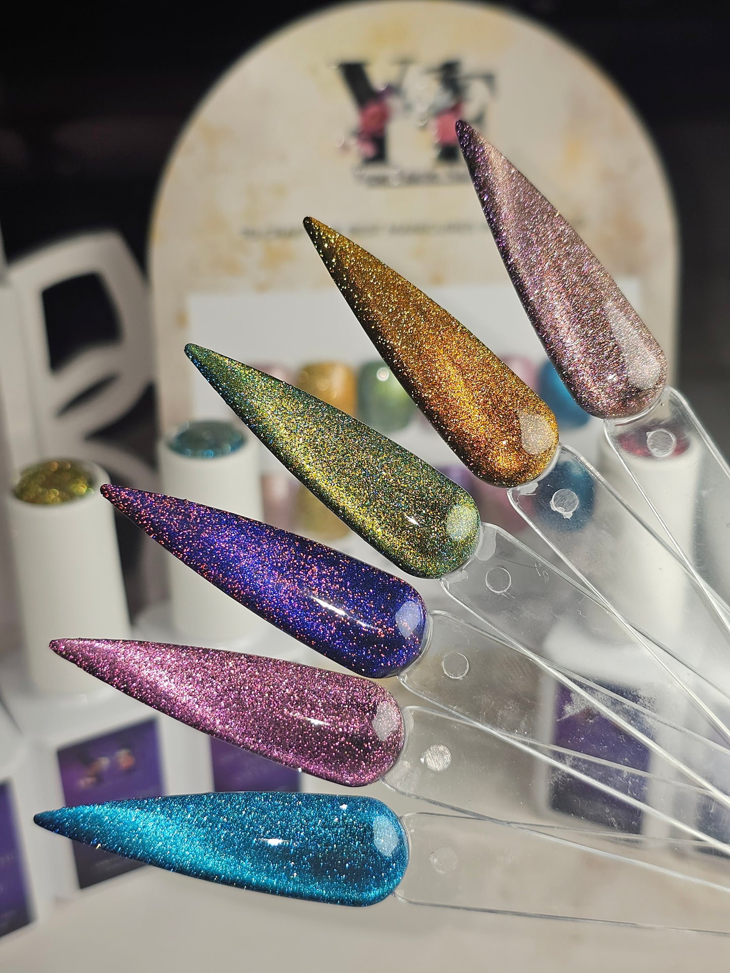 Glow in the Dark Cat Eye Gel Polish – 6 Color Collection | 3 Effects in 1