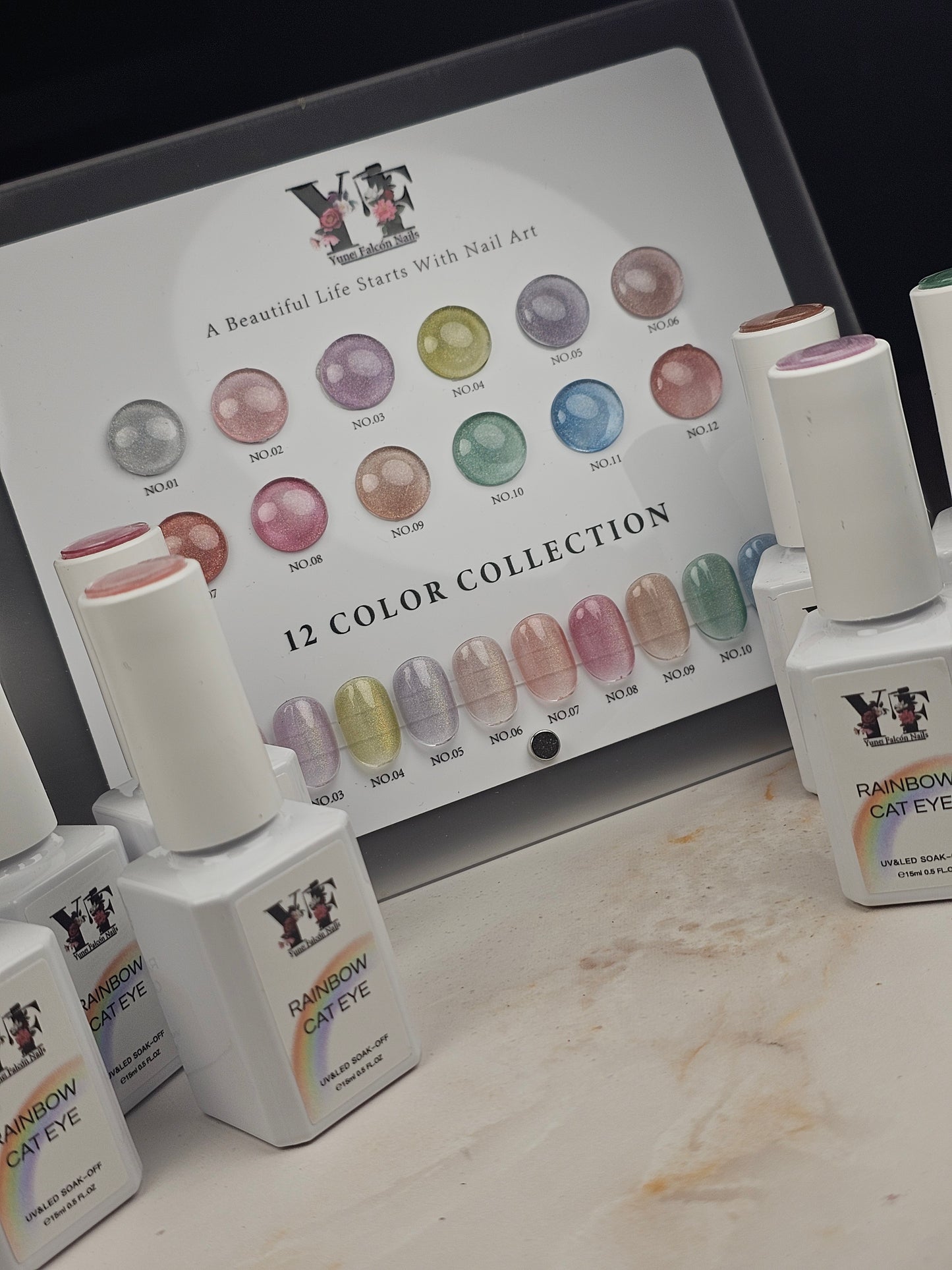 Rainbow Cat Eye Gel Polish – Collection of 12 Multidimensional Magnetic Colors