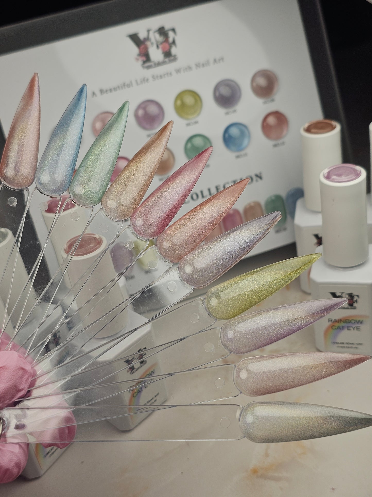 Rainbow Cat Eye Gel Polish – Collection of 12 Multidimensional Magnetic Colors