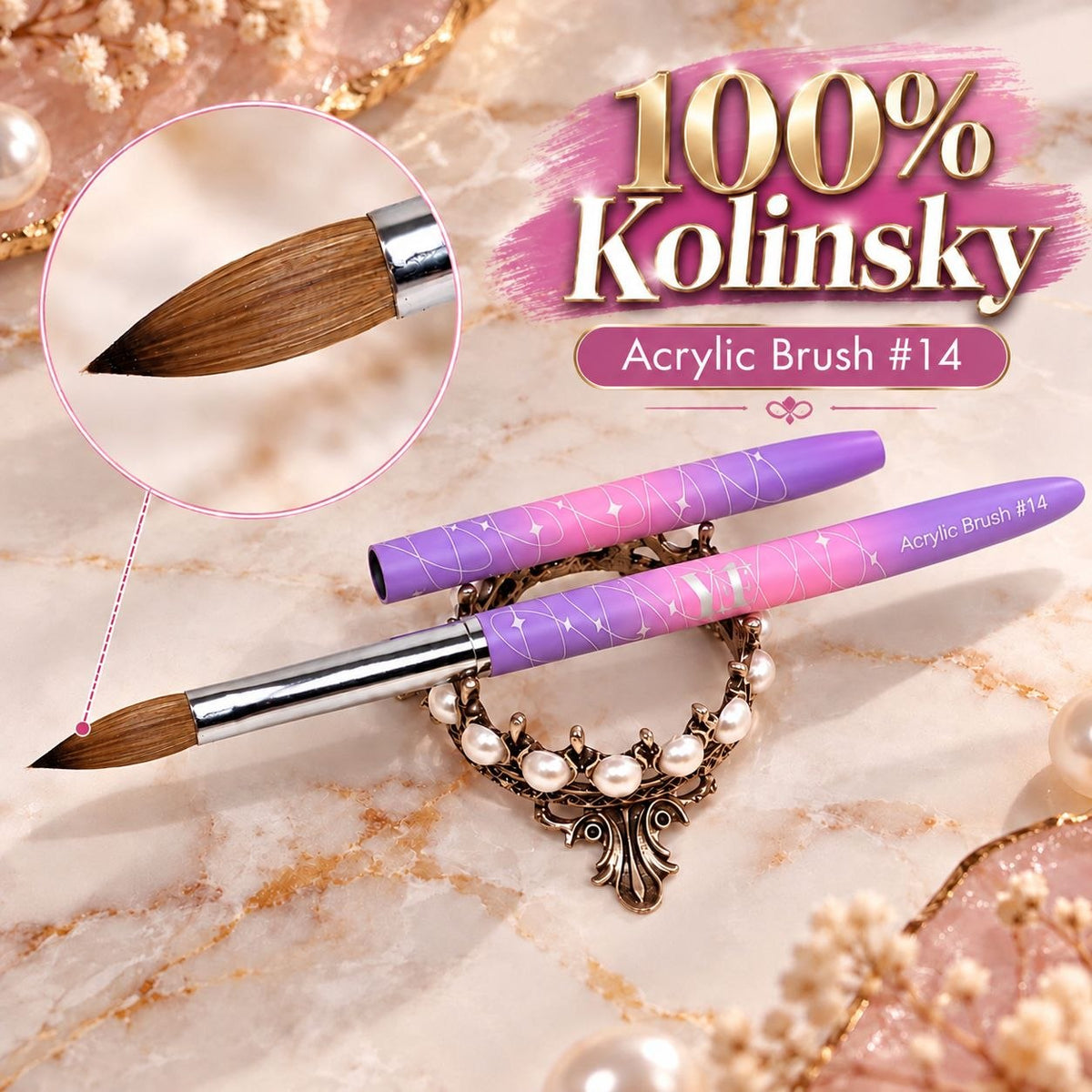 100% Kolinsky Acrylic Nail Brush – Professional Acrylic Brush for Acrylic Application & Nail Extensions, Monomer-Resistant Handle, Multiple Sizes Available03:09 PM