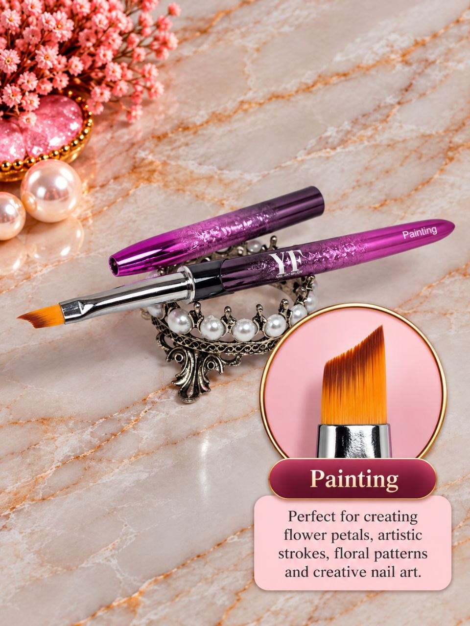 Professional Nail Art Brushes – 9-Piece Set or Individual Brushes | Gel Painting, Ombre, Fine Liner & Nail Design Tools