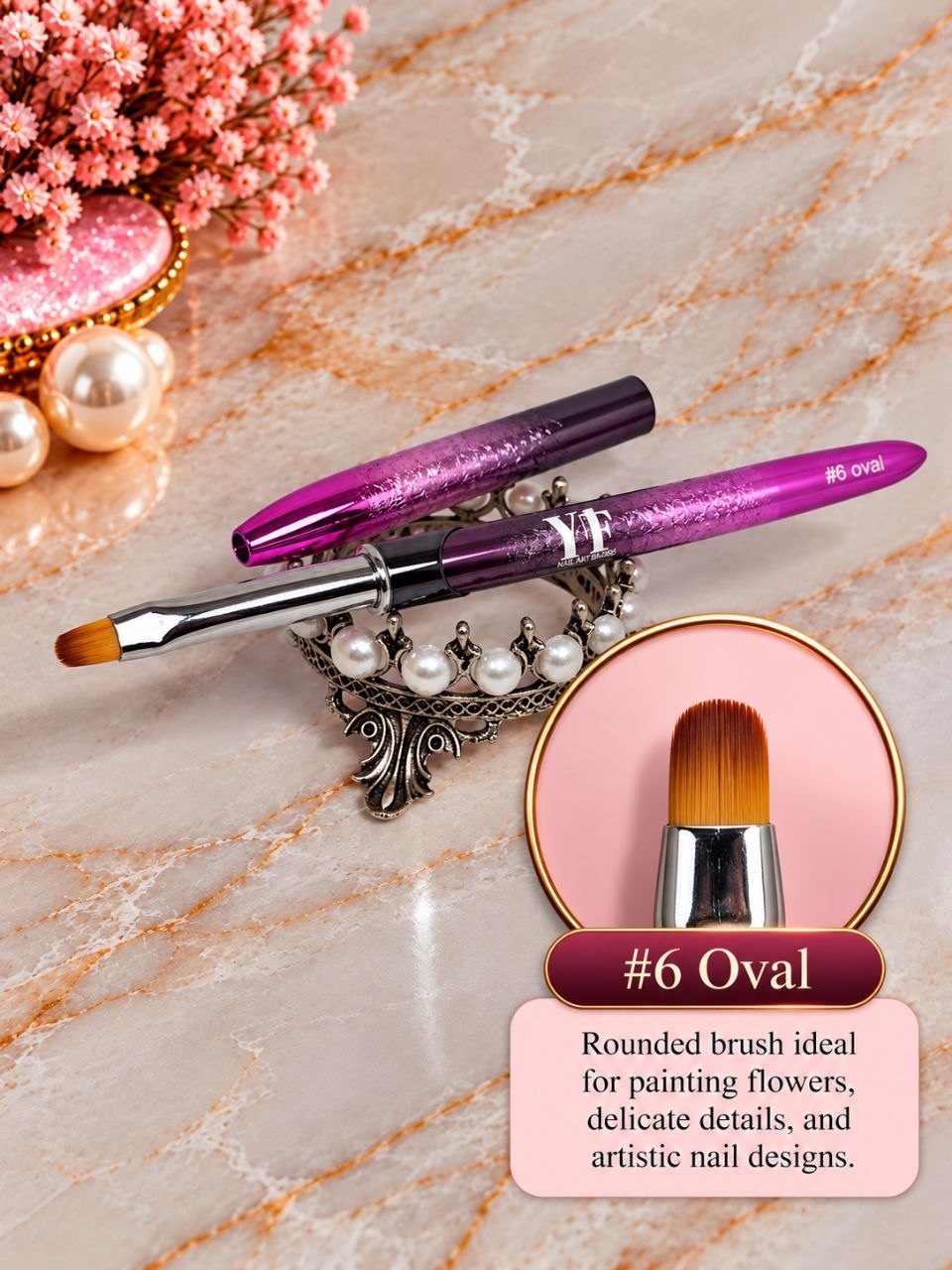 Professional Nail Art Brushes – 9-Piece Set or Individual Brushes | Gel Painting, Ombre, Fine Liner & Nail Design Tools