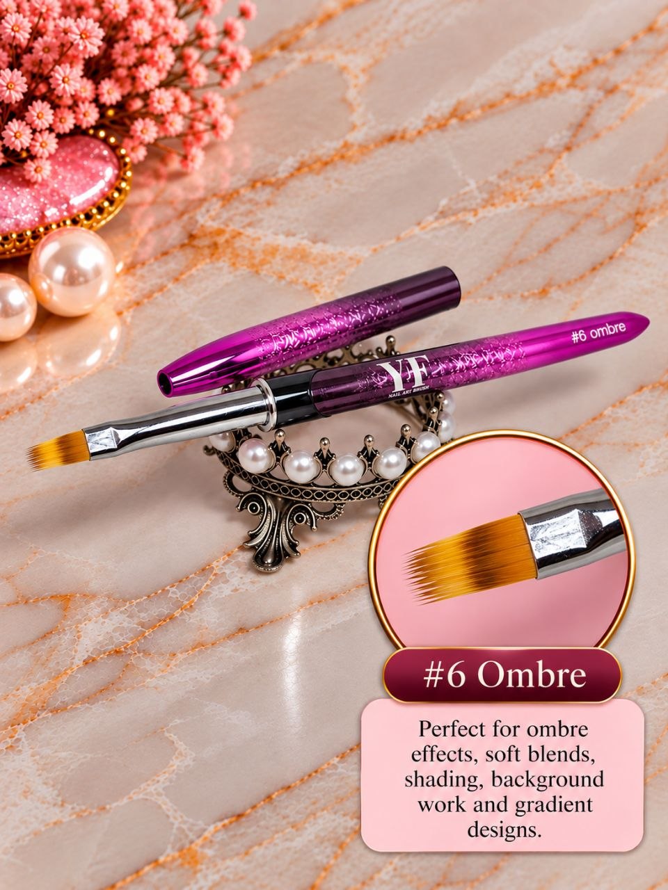 Professional Nail Art Brushes – 9-Piece Set or Individual Brushes | Gel Painting, Ombre, Fine Liner & Nail Design Tools
