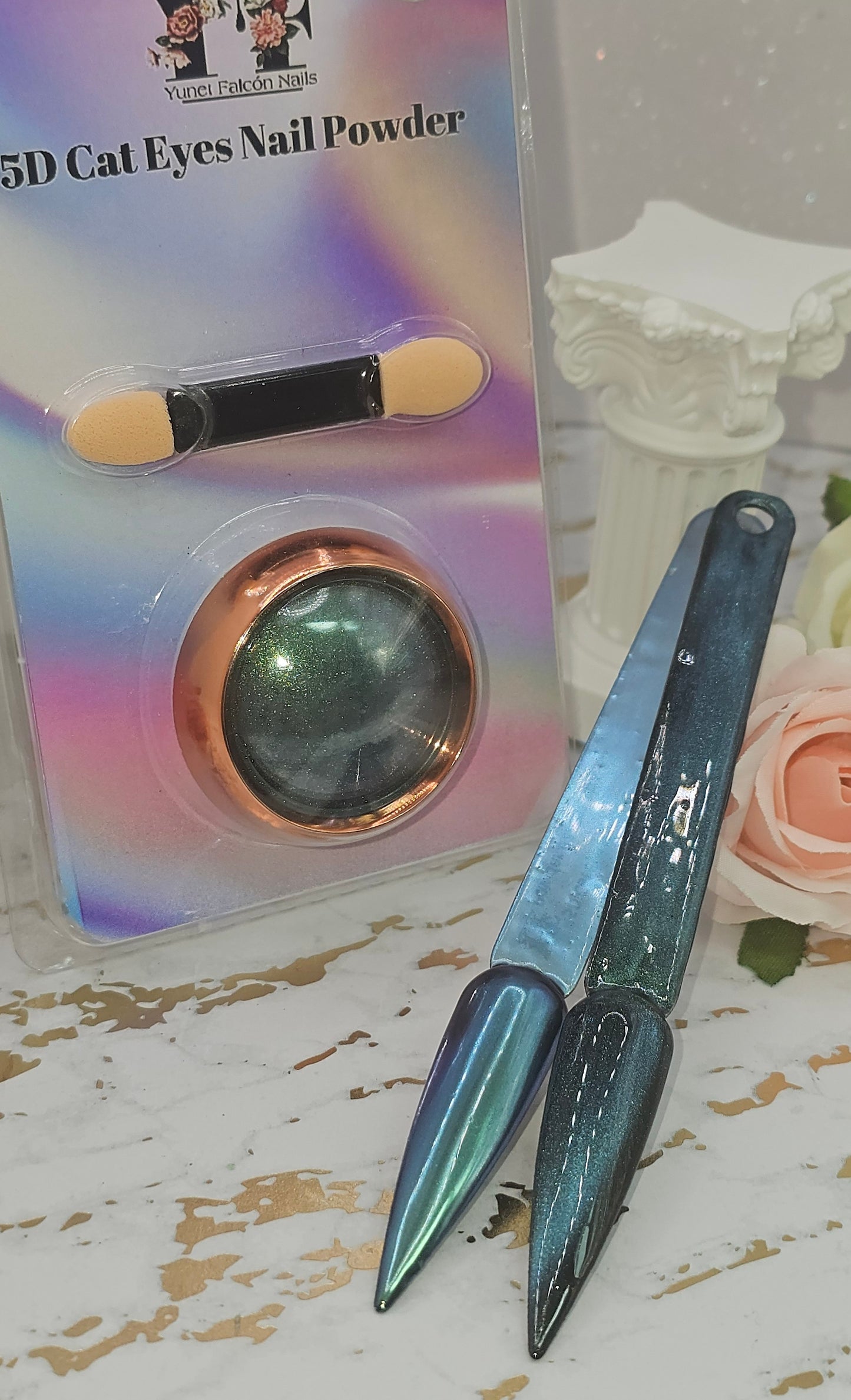5D Cat Eye Nail Powder + Chrome 02