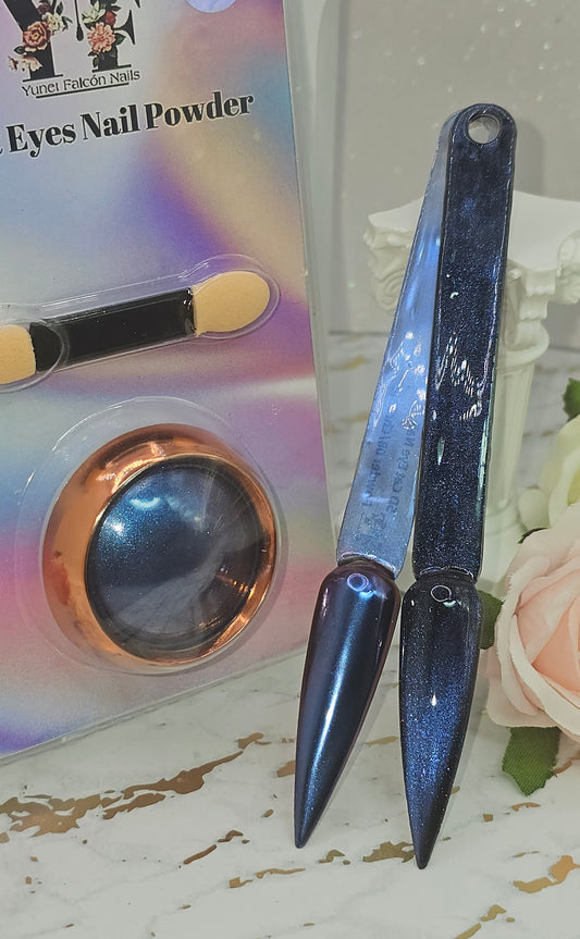 5D Cat Eye Nail Powder + Chrome 08