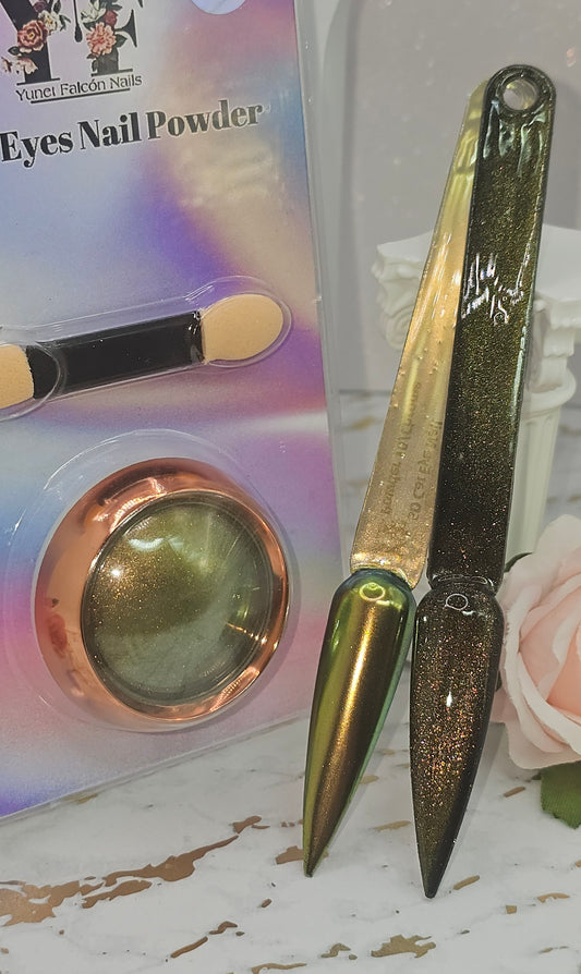 5D Cat Eye Nail Powder + Chrome 10