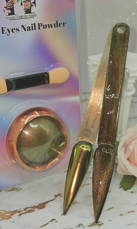 5D Cat Eye Nail Powder + Chrome 12