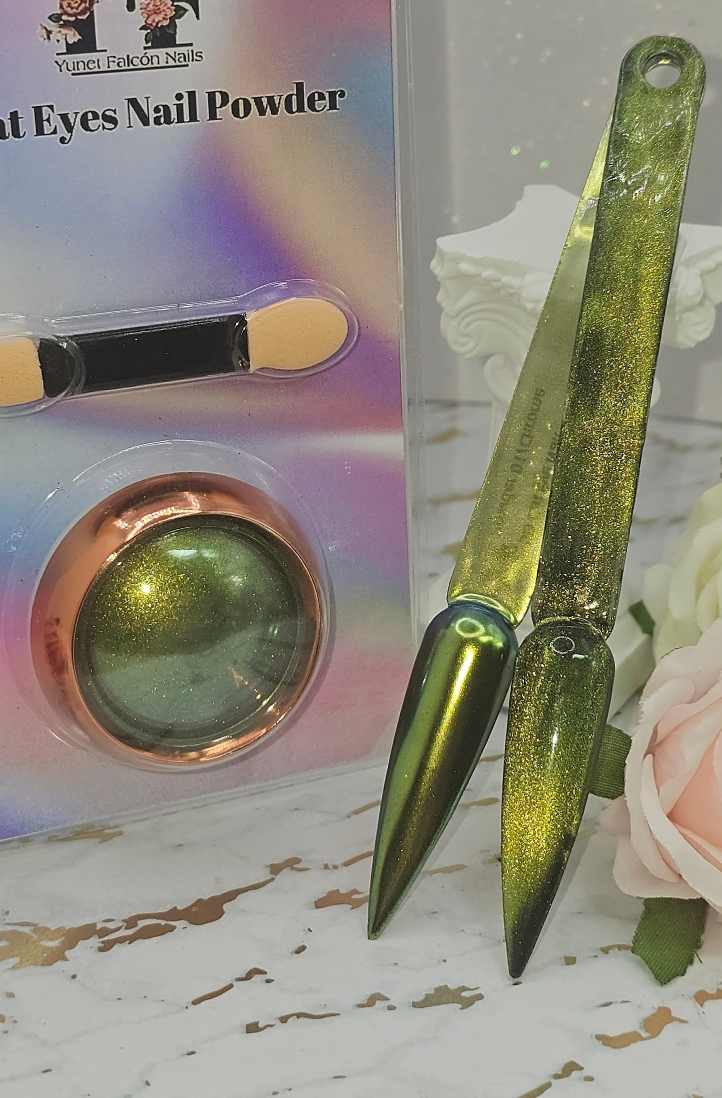 5D Cat Eye Nail Powder + Chrome 01