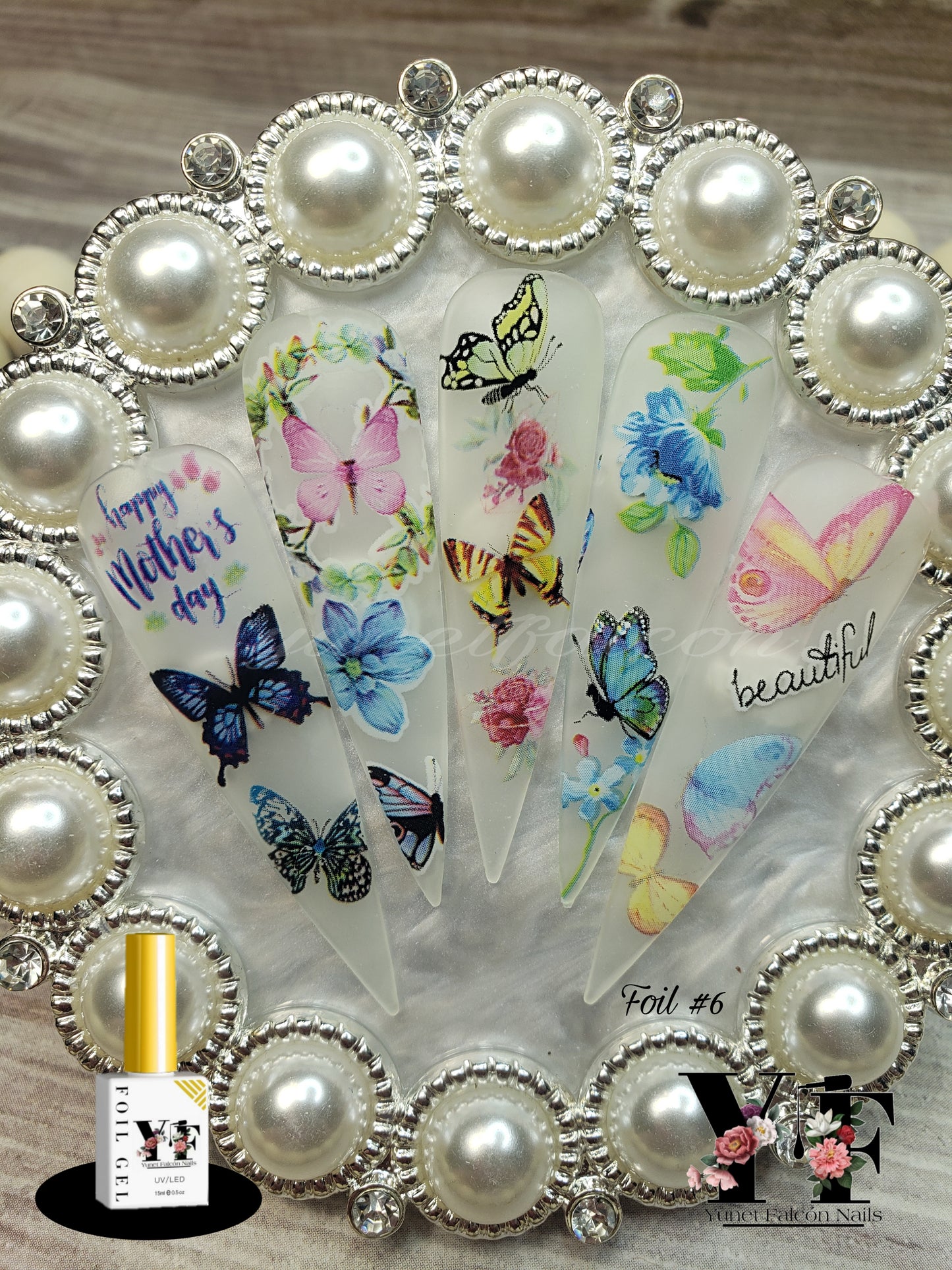 Foil Nail Art #6 Mariposas