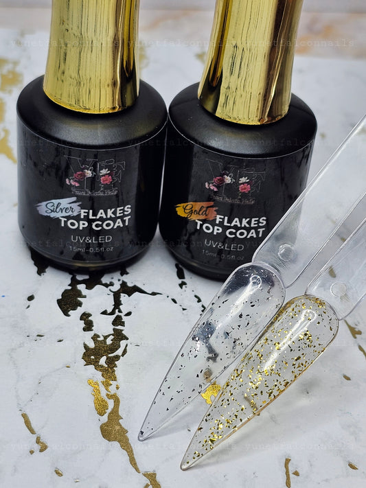 Gold + Silver Flakes Top Coat