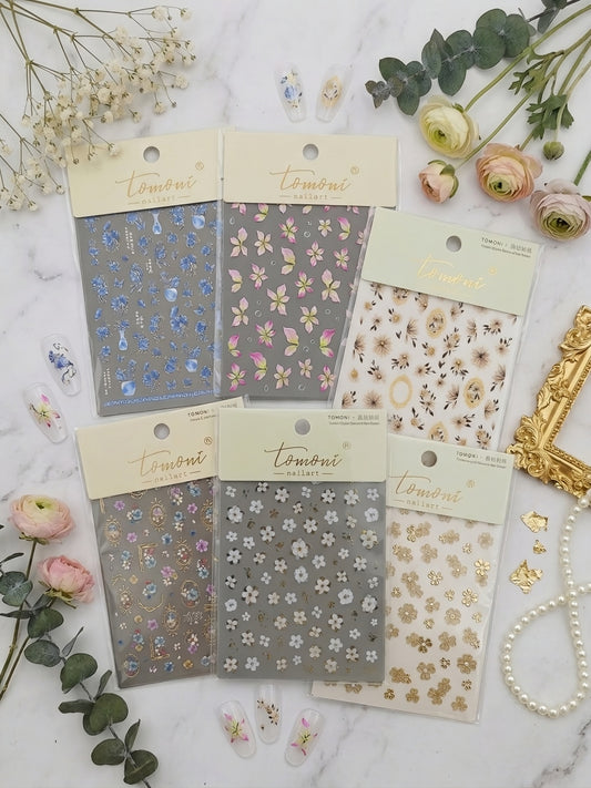 Tomoni Stickers Nail Flowers-Spring